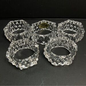 Vintage Yugoslavian Crystal d’ Adriana 24% Lead Crystal Napkin Rings Set of 5